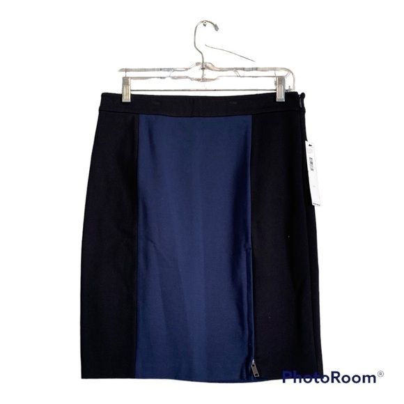 DKNY NWT Slate Blue Color Block Front Zipper Skirt | Size 8 - Picture 12 of 12